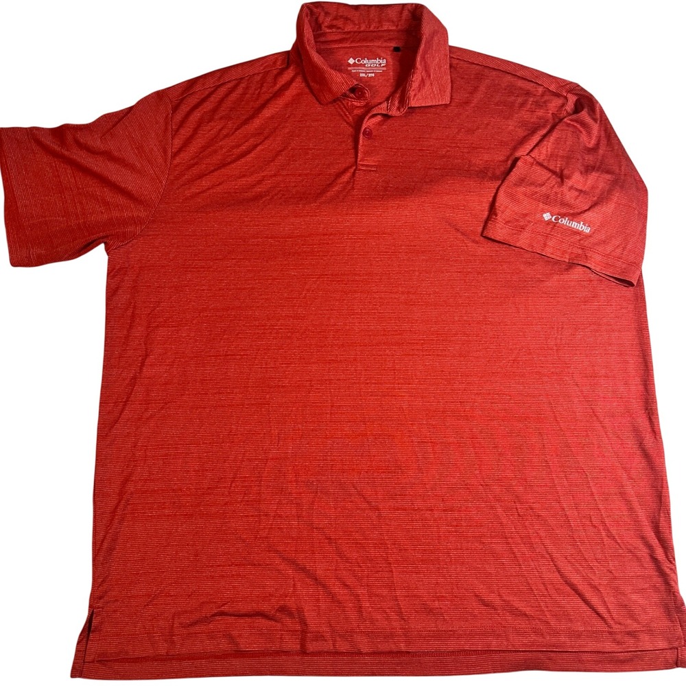 Columbia Golf Polo Short Sleeve Red Performance Moisture Wicking Mens 2XL